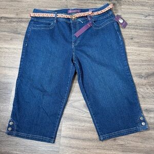 Gloria Vanderbilt Skimmer Denim Shorts NWT Size 14 Stretch High Rise